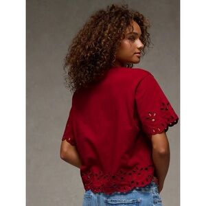 American Eagle Boxy Eyelet Shirt